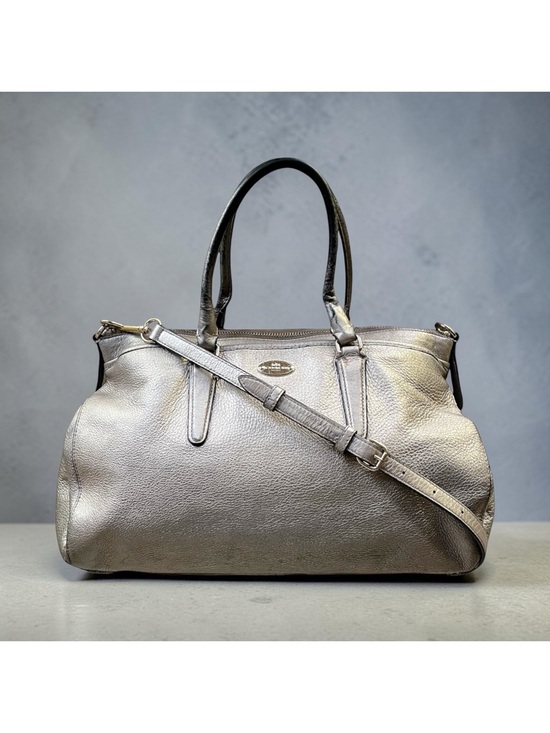 Coach Handbags - Coach Morgan Satchel Crossbody Bag in Soft Gold Pebbled Leather